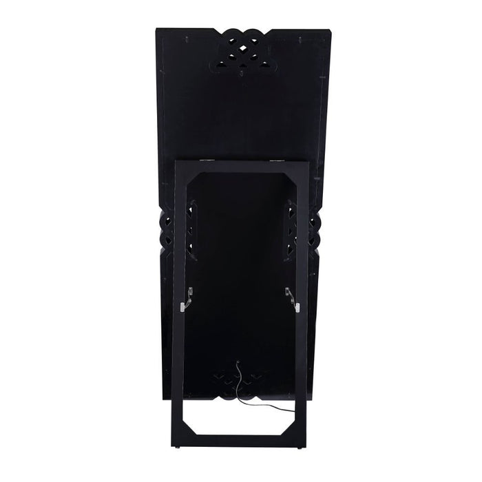 Noralie - 63" Rectangular Floor Mirror With Faux Diamonds - Mirrored