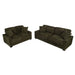 Sofa & Loveseat 2 Piece Set With Accent Pillows - Forest Green Home Essentials