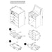 Ayuba - 3 Drawer Makeup Vanity Table With Mirror And Stool Furniture Max