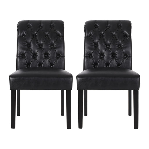 Broxton - Tuft Dining Rolltop Chairs With Button Tufted Backrest (Set of 2) Noble House