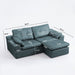 L - Shaped Modular 2 Seater Sofa With Movable Ottoman And High Density Sponge Cushions For Living Room Home Essentials