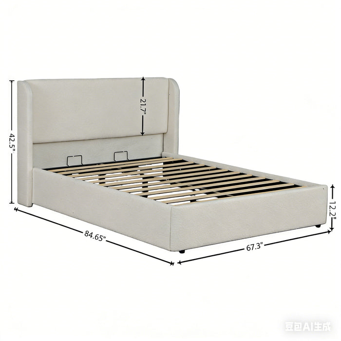 Upholstered Cloud Bed Frame With Headboard Home Essentials