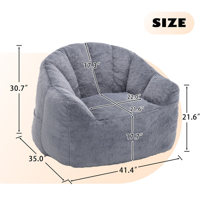Beanbag Chair, Beanbag Sofa Chair With Armrests Stuffed High Density Foam Home Essentials
