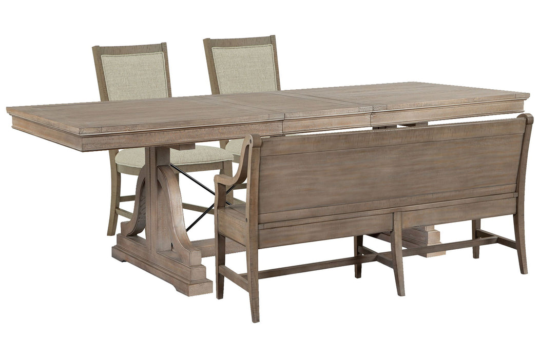 Paxton Place - Extendable Trestle Dining Table Set Magnussen Furniture