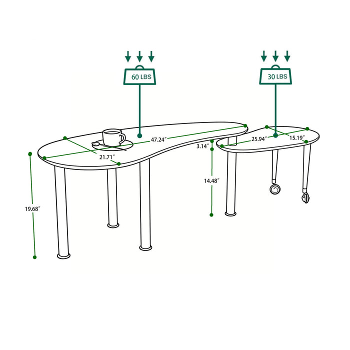 Rotatable Cocktail Table With Solid Legs, 360 Degree Rotating Home Essentials