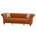 3 Seater Sofa With Rolled Arms, Vertical Channel Tufted Backrest Home Essentials