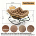 Oversized Papasan Rocking Chair Outdoor With Thick Cushion Home Essentials