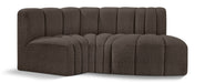 Arc - Boucle Fabric 3 Piece Modular L-Shaped Sofa Meridian Furniture