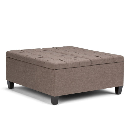 Harrison - Coffee Table Storage Ottoman - Tanners Brown Simpli-Home