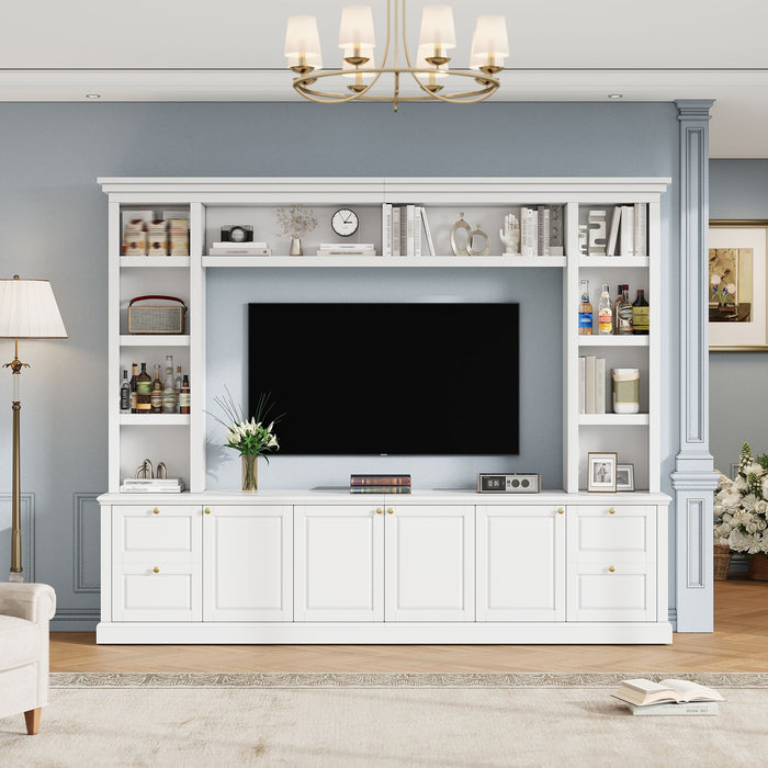 All-In-One TV Stand With Bookcase For TVs Up To 70"