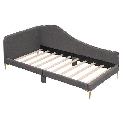 Upholstered Daybed With Headboard And Armrest, Support Legs Dreamland