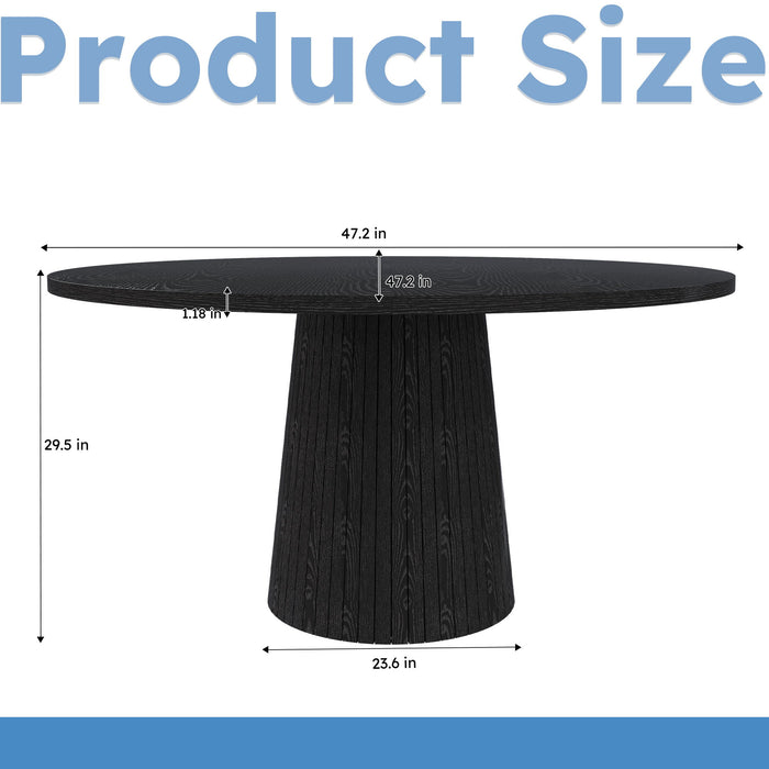 Round Dining Table With Strip Base Home Essentials
