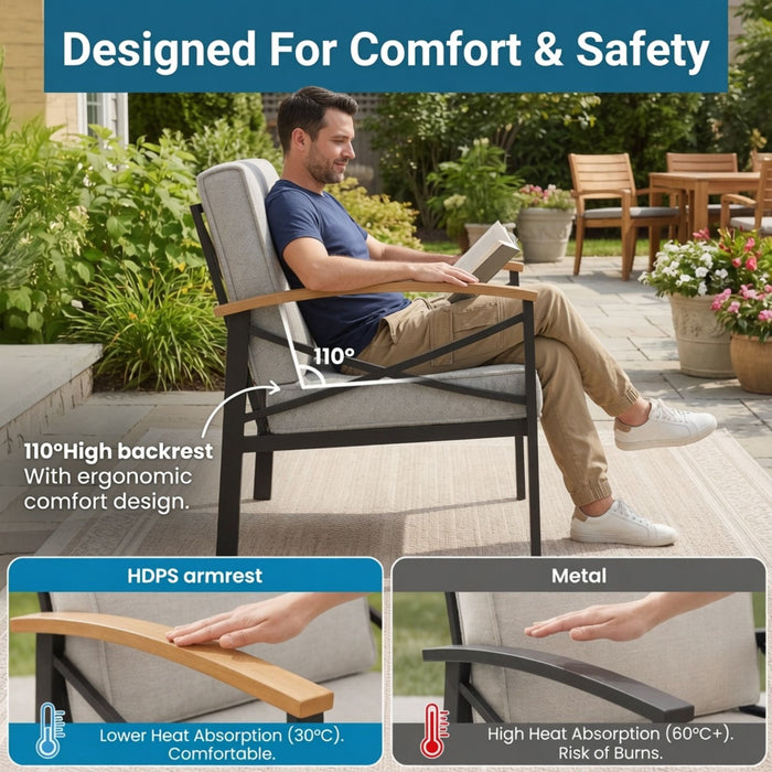 Outdoor Patio Armchair, All Weather (Set of 2) Home Essentials
