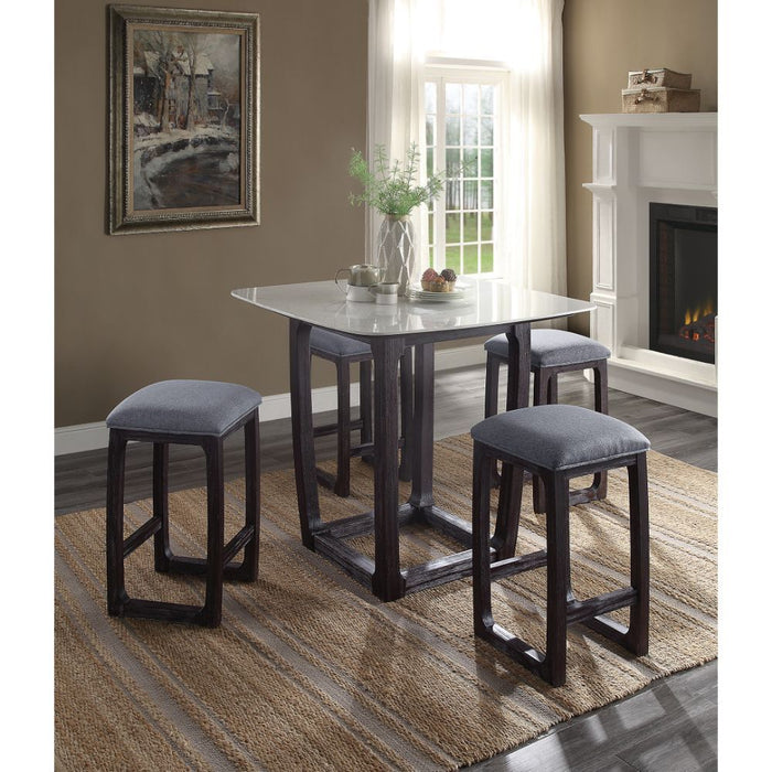 Razo - Counter Height Table With Marble Top - Marble Top & Weathered Espresso