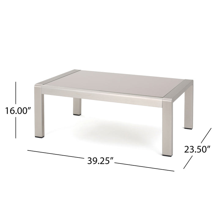 Outdoor Coffee Table Aluminum And Glass