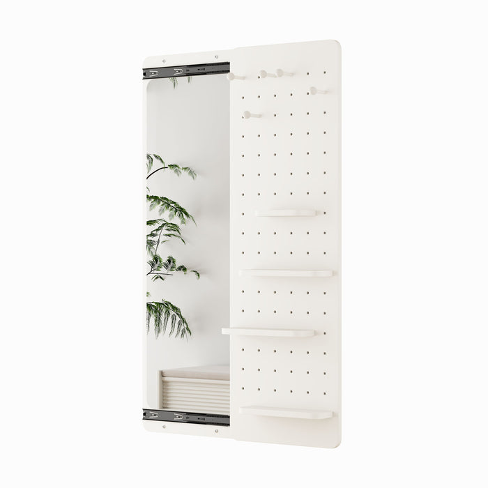 Wall Mounted Full Length Mirror With Shelf And Hook Daily Nest