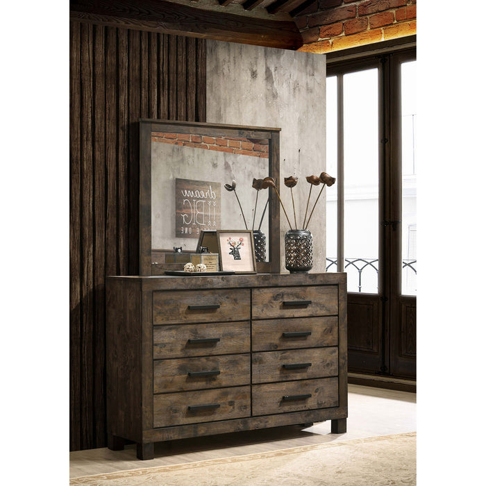 Bren - 8 Drawer Dresser With Mirror - Rustic Brown Furniture Max