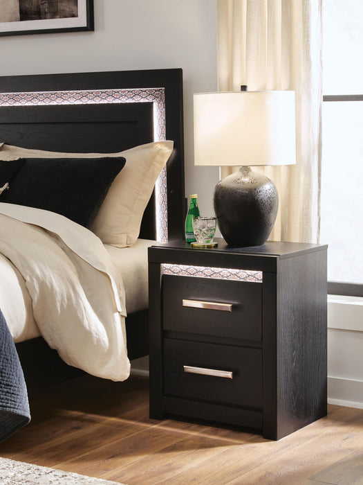 Shoralli - Two Drawer Night Stand - Black Signature Design by Ashley®