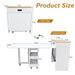Extendable Dining Table With Power Socket, Lockable Casters, Storage Cabinet Home Essentials