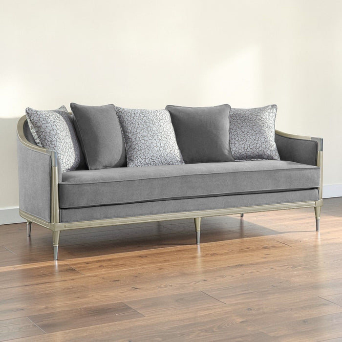 Fernando - Sofa With 5 Pillows - Champagne / Gray Acme