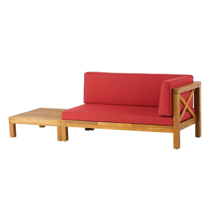 Brava X - Back Corner Bench - R With Coffee Table, Red