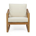 Outdoor Acacia Wood Club Chairs With Water Resistant Cushions - Teak / Beige Noble House