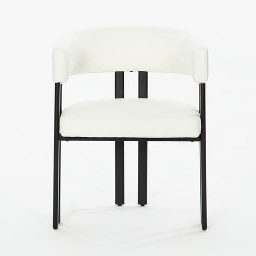 Modern Dining Upholstered Barrel Chair With Curved Back And Armrests Home Essentials
