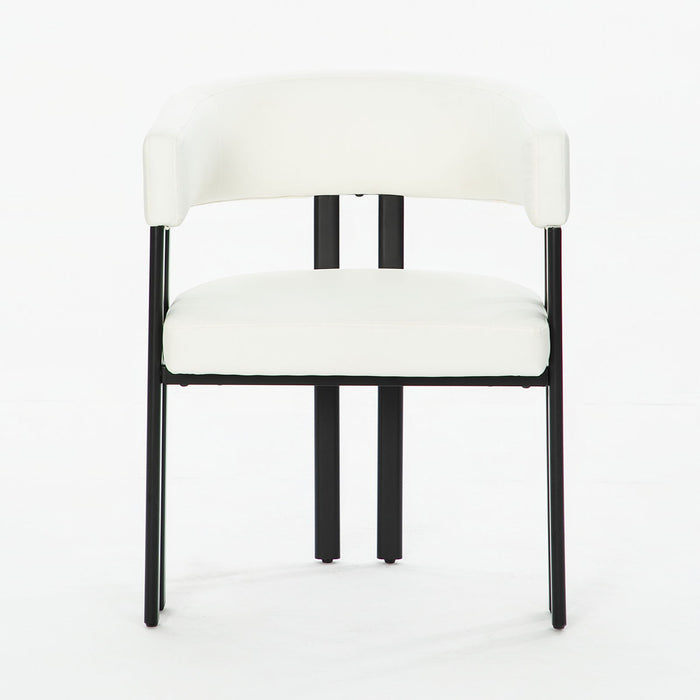 Modern Dining Upholstered Barrel Chair With Curved Back And Armrests Home Essentials