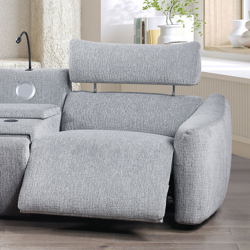Fullar - RAF Modular Power Motion Recliner - Light Gary Chenille ACME