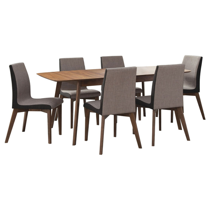 Lana - 7 Piece Dining Set With Butterfly Leaf Table - Natural Walnut