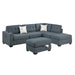 L - Shaped Sectional Sofa Set With Storage Ottoman, Tufted Upholstery Nailhead Trim Home Essentials