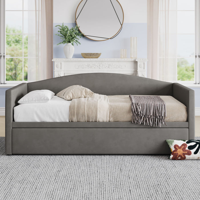 Daybed With Pop Up Trundle, Upholstered Sofa Bed Hearth and Haven