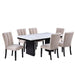 2 Tone Dining Table Set With Upholstered Side Chairs Home Essentials