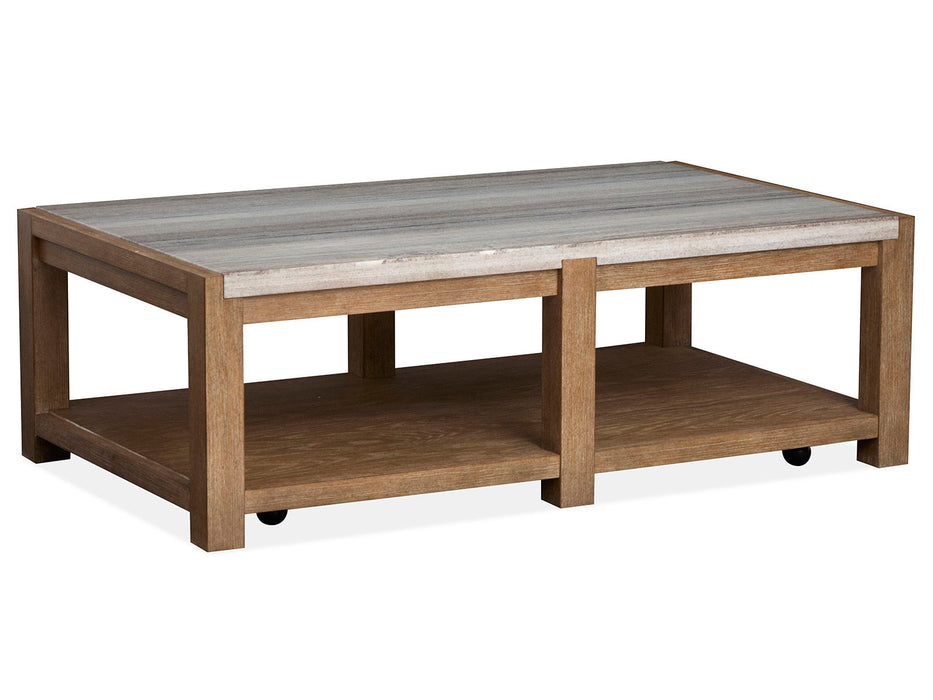 Plum Creek - Rectangular Cocktail Table With Casters Magnussen Furniture