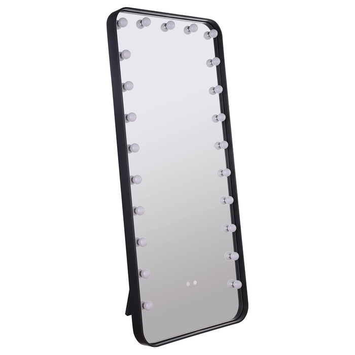 Villancourt - LED Standing Mirror With Speakers - Black Furniture Max