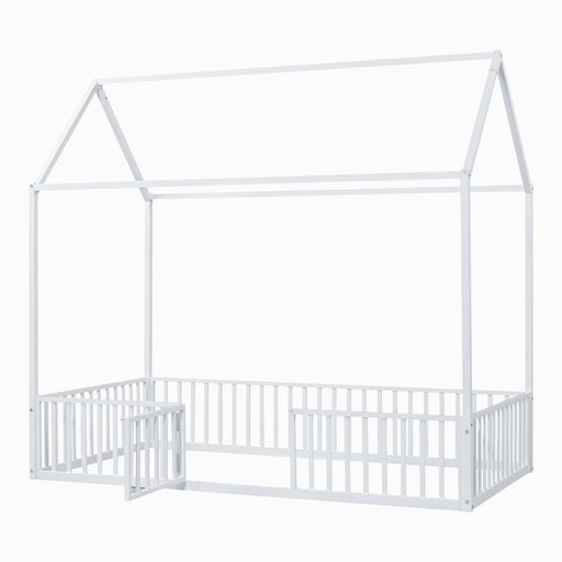 Metal House Bed With Fence And Door Dreamland
