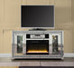 Noralie - 35" TV Stand With Fireplace & LED - Mirrored & Faux Diamonds ACME