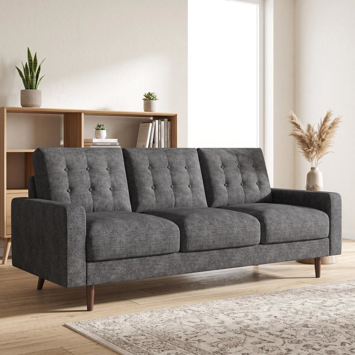 3 Seat Sofa Couch With Tufted Back Upholstered Couch For Living Room US Pride