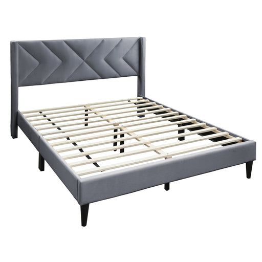Elegant Bed With Upholstered Headboard, Platform Base Home Essentials