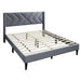 Elegant Bed With Upholstered Headboard, Platform Base Home Essentials