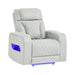 Julian - Power Recliner With Power Headrest And LED Lighting - Silver Global Furniture USA