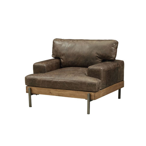 Silchester - Chair - Distress Chocolate Top Grain Leather & Oak ACME