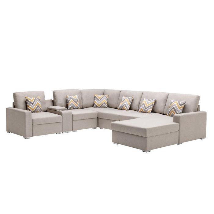 Nolan - 7 Piece Sectional Sofa With Pillows And Interchangeable Legs