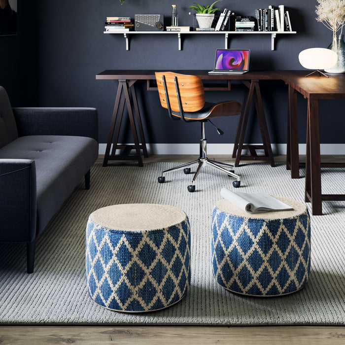Edgeley - Handcrafted Round Pouf Simpli-Home