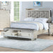 Glamorous Tufted Headboard Bed With Mirror Trim Home Essentials