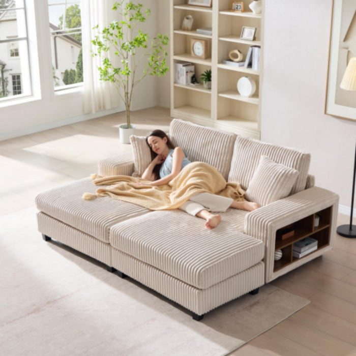 Convertible Sectional Sofa, Sleeper Oversized Living Room Lounge Home Essentials