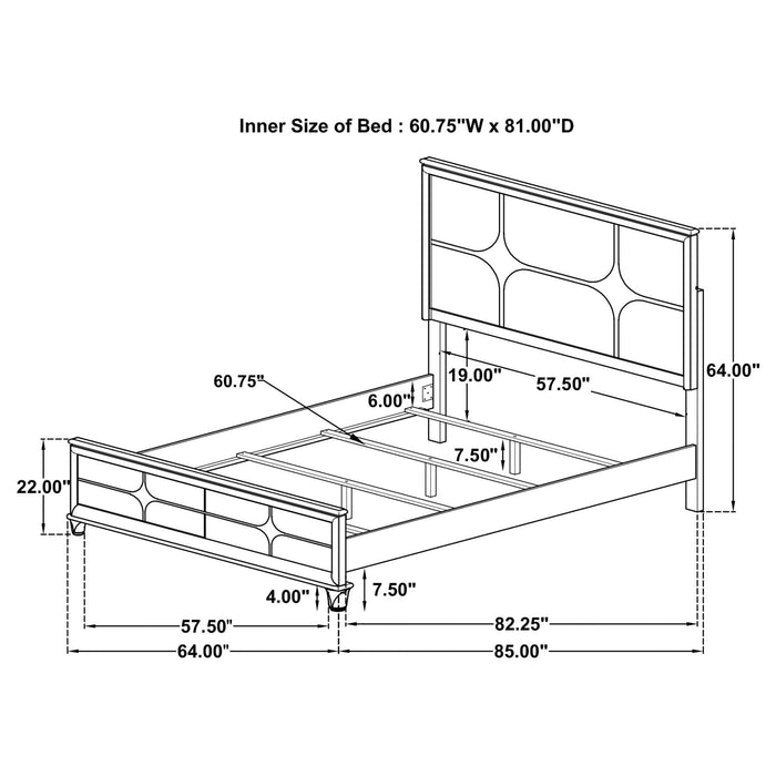 Gwendolyn - Queen Panel Bed With LED Headboard - White Furniture Max