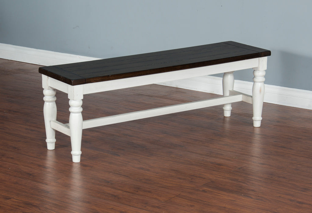 Carriage House - Bench - White / Dark Brown