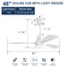 48" Ceiling Fan With Dimmable 3Cct LED Light, DC Motor, Reversible - White Daily Nest