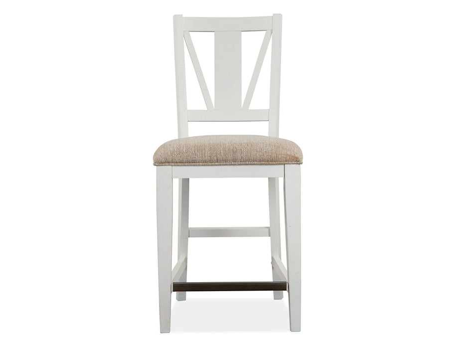 Heron Cove - Counter Chair With Upholstered Seat (Set of 2) - Chalk White Magnussen Furniture